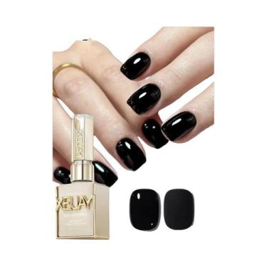Imagem de Esmalte Em Gel Preto E Branco 15ml Soak off Sem Limpeza 4 Cores Kit In