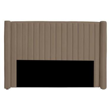 Imagem de Cabeceira Casal Queen Size Estofada Para Cama Box Alicia Veludo Capuccino