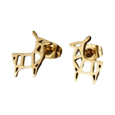 Imagem de Brincos De Cabeça De Veado Pretos Para Mulheres, Joias De Natal Em Aço