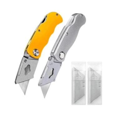 Imagem de Canivete Retrátil Reforçado Para Eletricista Com Trava, Cabo De Alumín