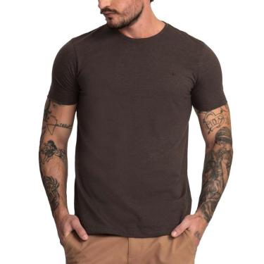 Imagem de Camiseta Masculina Docthos MC Slim Marrom - 1190-Masculino