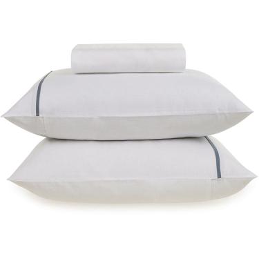Imagem de Jogo de Cama Karsten Noah 160 Fios 3 Peças Queen Branco
