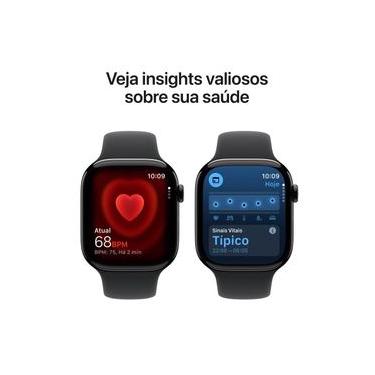 Imagem de Apple Watch Series 11 GPS+ Cellular 46mm Preto Brilhante Pulseira M/G Esportiva Preto