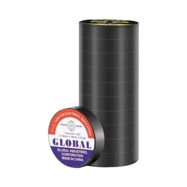 Imagem de Fita Isolante Elétrica PVC Preta Autoadesiva Resistente Ao Calor Para 