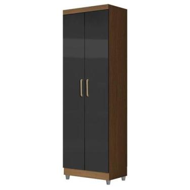 Imagem de Armário Multiuso 2 Portas 2000191 Atacama Grafite com Pés Cinza - Aram