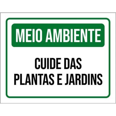 Imagem de Kit 3 Placas Meio Ambiente Cuide Das Plantas E Jardins