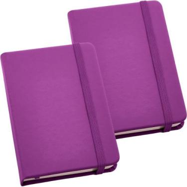 Imagem de Kit 2x Caderneta de Anotações 9x14cm 80 Fls Sem Pauta Violeta - TopGet