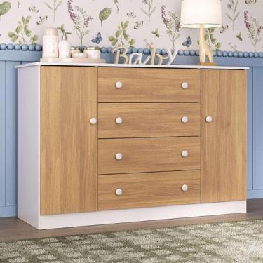 Imagem de Cômoda Infantil 125cm 2 Portas e 4 Gavetas Encanto Multimóveis MP4450,