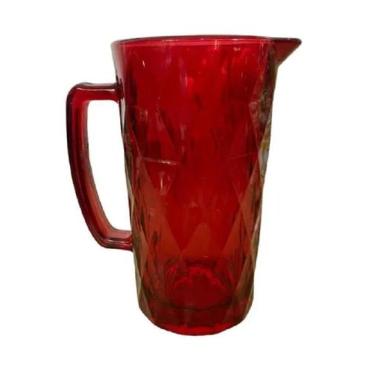 Imagem de Jarra Vidro Diamond Rubi 1 L Suco Água Vinho Vermelha - Lanty