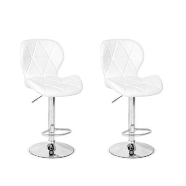 Imagem de Conjunto 02 Banquetas Slim Material Ecológico Regulagem de Altura - Br