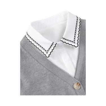 Imagem de Colarinho Falso Decorativo Bordado Versátil Para Mulheres, Camisa Eleg