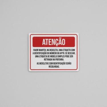 Imagem de Placa Acm Favor Bicicleta Etiqueta Identificação 18X23 - Sinalizo