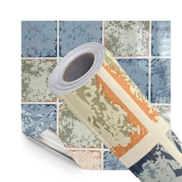 Imagem de Adesivo Vinilico Cozinha Impermeavel Azulejo Quadrado Cor 5M - Open St