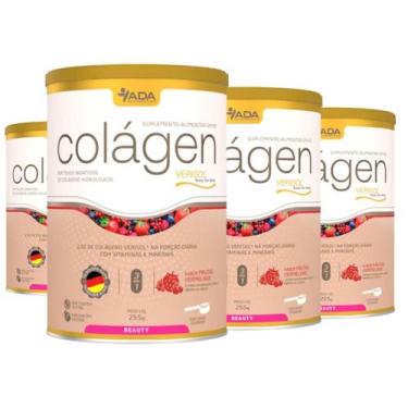 Imagem de Kit 4 Suplemento Alimentar Colágeno Verisol Sabor Frutas Vermelhas 255