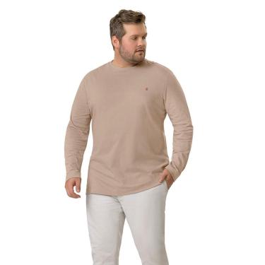 Imagem de Camiseta Masculina Plus Size Manga Longa Diametro Marrom-Masculino