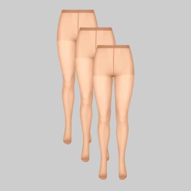 Imagem de Kit 3 Pares de Meias Calças Lupo Loba Invisível 05870-001, Natural, M