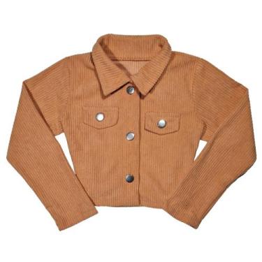 Imagem de Casaco Blazer Veludo Infantil Menina Cotelê - 2L Kids, Caramelo, 2