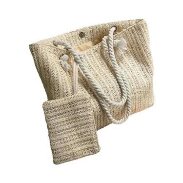 Imagem de Bolsa de Praia Grande Capacidade - Sacola Designer Feminina para Verão