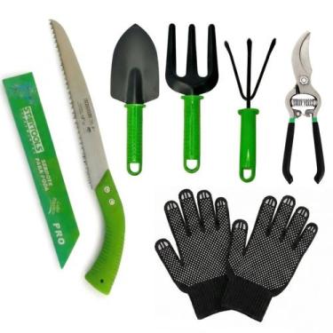 Imagem de Kit Jogo Jardinagem 6 Pçs Tesoura Serrote Jardim Pá Garfo - STARTOOLS