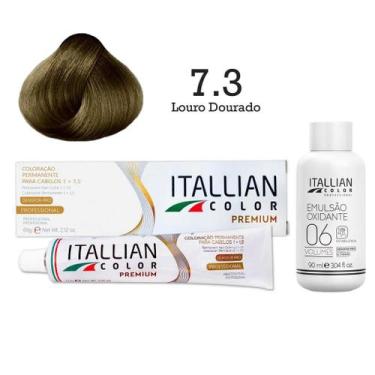 Imagem de Coloração 7.3 Louro Dourado Oxi 06 Volumes 90ml  Itallian Color - Ital