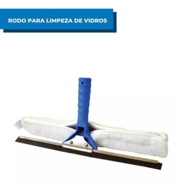 Imagem de Kit 2 em 1 Rodo para Limpeza de Vidros 25cm Sem Cabo - Bralímpia