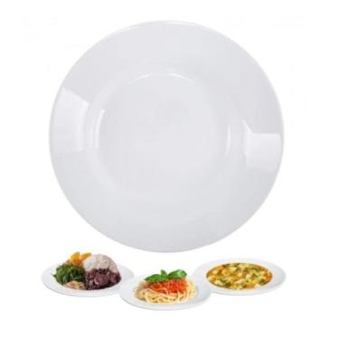 Imagem de Prato Fundo 25cm Em Melamina Branco Restaurantes Bares - Fx