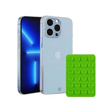 Imagem de Kit Capa Crystal Slim para iPhone 13 Pro +  Ventosa - Verde - Gshield