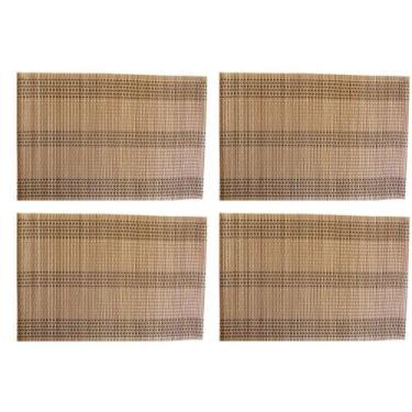 Imagem de Jogo Americano Retangular de Bambu 30x44cm  - Jolitex Ternille 4 Peças