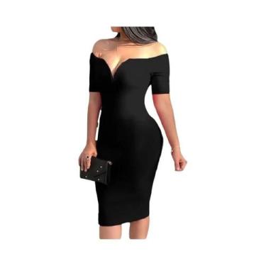 Imagem de Vestido De Festa Off-the-Shoulder Para Mulheres, Estilo V, Cintura Jus