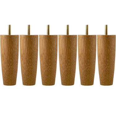 Imagem de Kit 6 Pés Para Cama Solteiro 12cm Pe De Cama Box Em Madeira