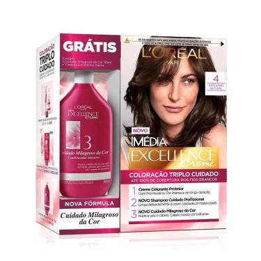 Imagem de Coloração Promopack Imédia Excellence 4 Castanho Natural + Soin - L'Oréal Paris