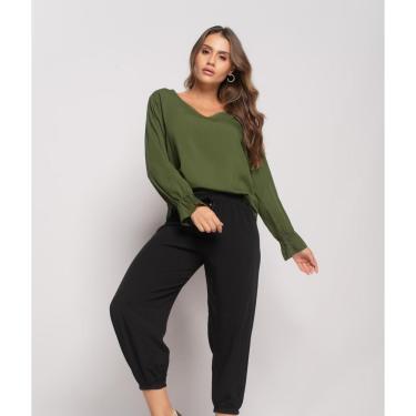 Imagem de Blusa Gola V Manga Babado Viscolinho Salvatore-Feminino