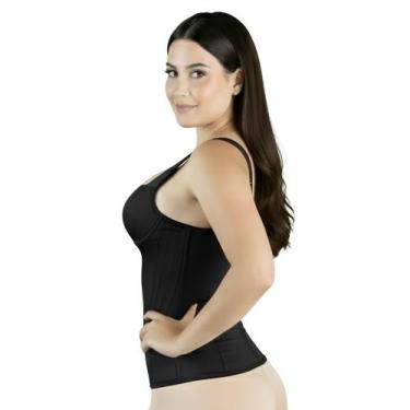 Imagem de Cinta Modeladora Tecido Duplo Alta Compressão 12 Barbatanas Cor:PretoT