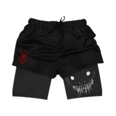 Imagem de Shorts de Treinamento Fitness Masculino 2 em 1 - Secagem Rápida com Es