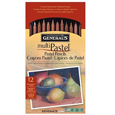 Imagem de General Pencil Lápis de giz pastel 4400-12A General's, 12 cores, multicolorido, 17 x 1/4 x 1/4 cm