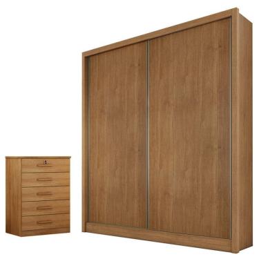 Imagem de Guarda Roupa Solteiro Toledo com Nicho e Gaveteiro Suiça Cumaru 23 - Novo Horizonte