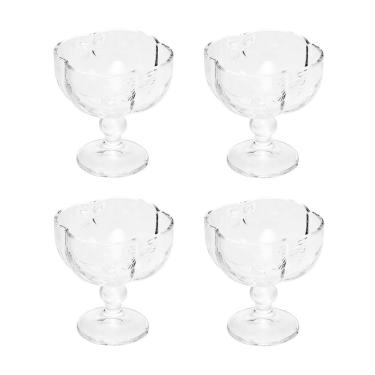 Imagem de Cj 4 Taças de Vidro P/Sobremesa Butterfly Transparente 200ml Wolff