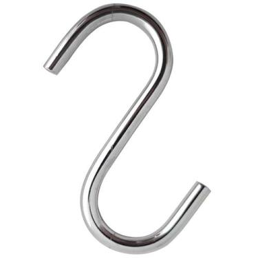 Imagem de Kit 24 Ganchos em S 2,5cm Multiuso Para Barra de Cozinha Cromado Toalh