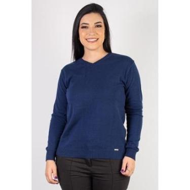 Imagem de Suéter feminino de malha gola V 60004 - P - Bege-Feminino