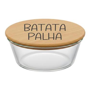 Imagem de Pote Hermético Redondo Vidro e Tampa de Bambu (930 ml) Batata Palha - 