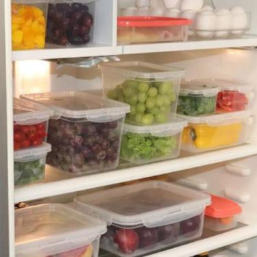 Imagem de 10 Pote Plástico 4 Travas Marmita Fitt 800ml Microondas Freezer BPA - 