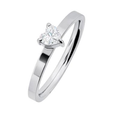 Imagem de Anel de Aço Solitário Love Zircônia Coração 5mm - Convex, 21