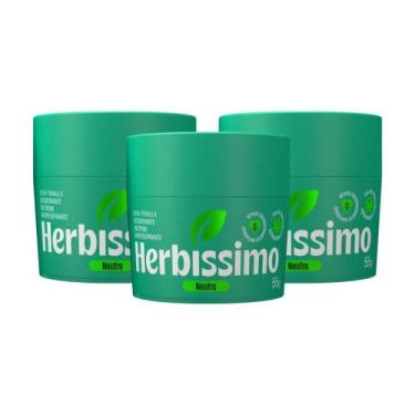 Imagem de Kit 3 Desodorante Em Creme Antitranspirante Herbíssimo Neutro 55g