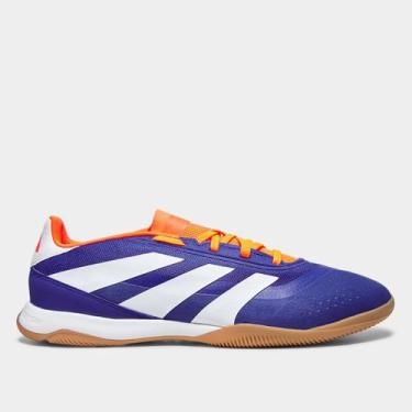 Imagem de Chuteira Futsal Adidas Predator 24 League Low Unissex, Azul, Branco, 4