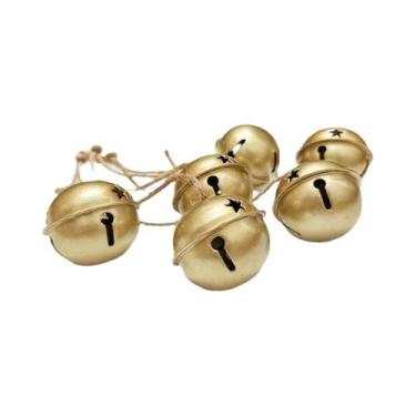 Imagem de Enfeites De Natal Em Metal Dourado 10 Peças: Sinos Decorativos Elegant