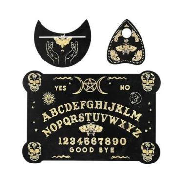 Imagem de Tabuleiro Ouija De Madeira De 12 Polegadas Com Pêndulo Gravado, Kit De