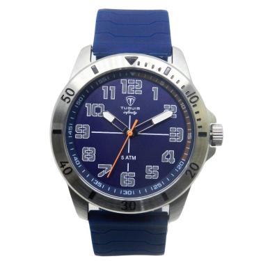 Imagem de Relógio Masculino de Aço Tuguir Analógico Infinity 9169H Prata e Azul e Laranja-Masculino