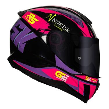 Imagem de Capacete Norisk Razor Turbo Preto Rosa E Roxo