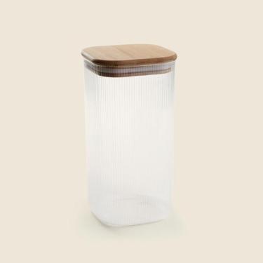 Imagem de Pote Canelado Bambu Borossilicato 1.6L - ACASA - ACASA, Natural