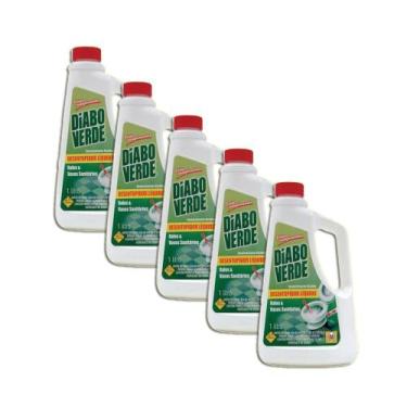 Imagem de Desentupidor Líquido Diabo Verde 1L Kit 5 - Nobel do Brasil, Desentupi
